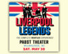 Poster for Liverpool Legends Beatles tribute with band silhouettes on a Union Jack backdrop, listing Pabst Theater in Milwaukee.