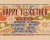 Poster for the Happy Together Tour 2026 listing bands (The Association, The Troggs, The Vogues, The Fortunes, The Cowsills) at Marcus Performing Arts Center on Sep 3.